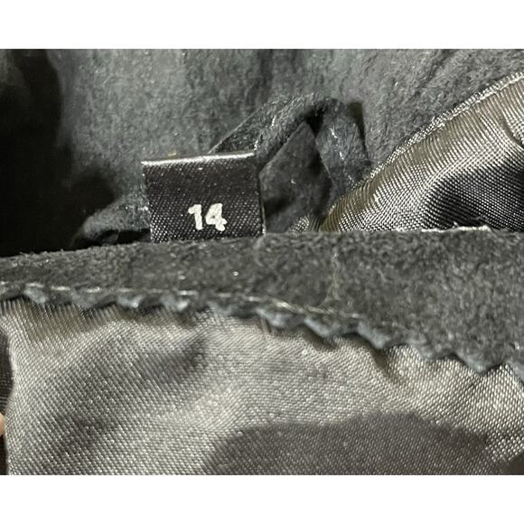 Vanna White Women’s Black/Purple Suede Leather Fringe Blazer Jacket - Size 14 - Picture 5 of 14